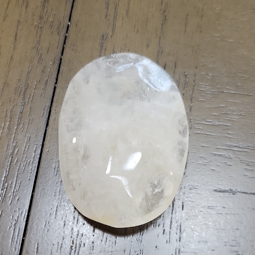 Polished Clear Quartz Palm Stone Crystal - Picture 2 of 6